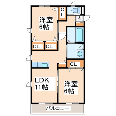 チェルシーコートⅡの物件間取画像